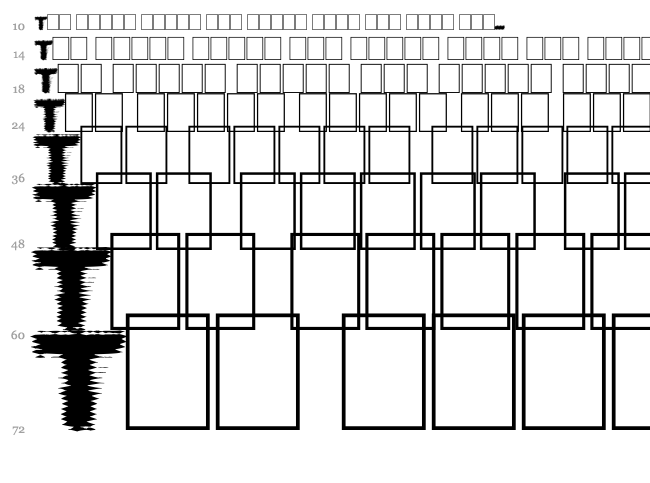 Phantom Zone font waterfall